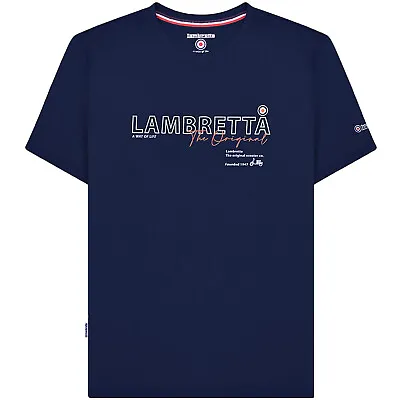 Mens Lambretta Original Logo  Mod Ska Scooter Casual Tee T-Shirt Size M To 4XL • £14.99