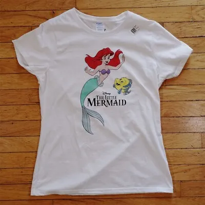 Disney The Little Mermaid Ariel With Fishy Graphic White T-Shirt Women's Medium • $14.99