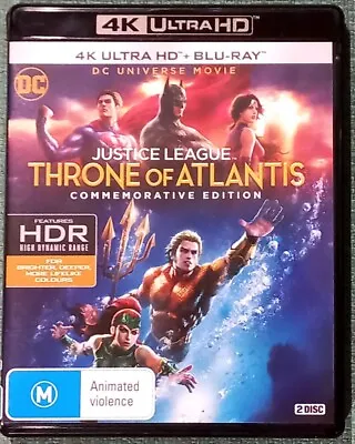 Justice League: Throne Of Atlantis 4K Ultra HD & Blu-Ray (DC Universe) Commerati • $17.50