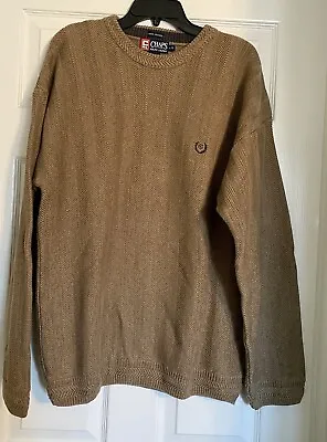 Chaps By Ralph Lauren Men’s Pullover Fisherman Sweater -100% Cotton-Brown Size L • $23.40