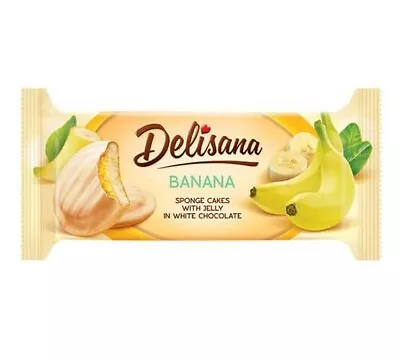 5 X Delisana Jaffa Cakes Banana In White Chocolate 135g (Pack Of 5) • £10.99