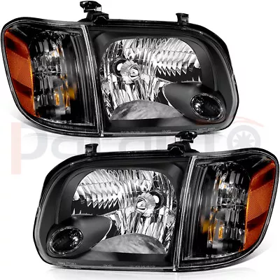 Headlight For 2005-06 Toyota Tundra 2007 Sequoia 4.0L 4.7L Black Housing W/Amber • $85.99