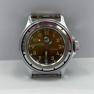Rare Vintage Soviet Watch Vostok Amphibian 17 Jewels Mechanical Men's 80s USSR • $47