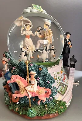 Disney Store Mary Poppins Let's Go Fly A Kite Water Snow Globe Music Box  • $200