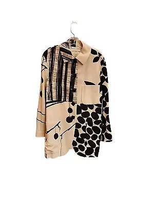 Designer Moschino Couture Bergdorf Goodman Italy Ivory & Black Jacket POCKETS- 8 • $199