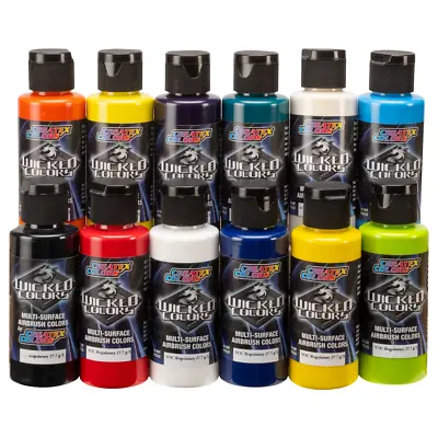£104.40 • Buy Airbrush Paint - Wicked Colors - Opaque Set - W130-02 12 X 60ml Bottles