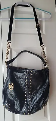 Michael Kors Black Patent Leather Studded Shoulder Bag • $36