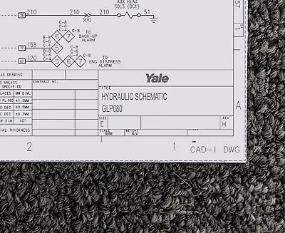 Yale Forklift GLP080 Hydraulic Schematic Manual Diagram • $209.30