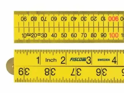 Fisco XFY1ME YELLOW ABS Nylon Folding Measuring Rule 1 Metre 1M 3ft 39  201312 • £9.75