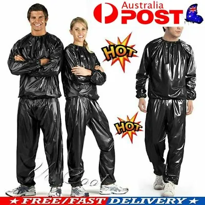 $18.86 • Buy Fitness Sweat Sauna Suit Exercise Gym Clothes Training Weight Loss Anti-Rip Hot