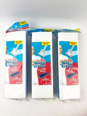 3 Pack Mr. Clean Magic Eraser Extra Power Mop Refill Head Blue White • $29.99