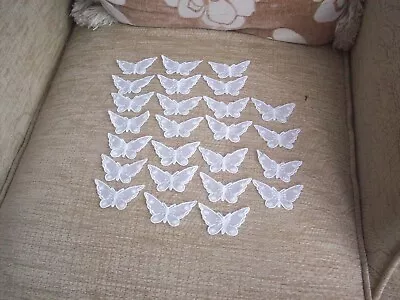 25 Genuine Nottingham Lace Butterflies 3.1/2  White Job Lot • £5.20