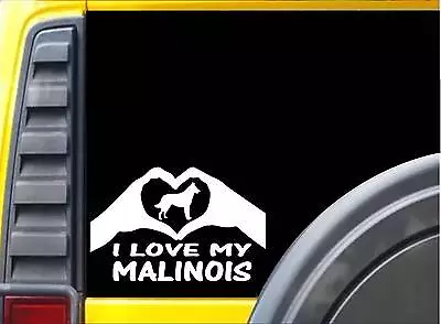 Malinois Hands Heart Sticker K046 8 Inch Schutzhund Decal • $4.24