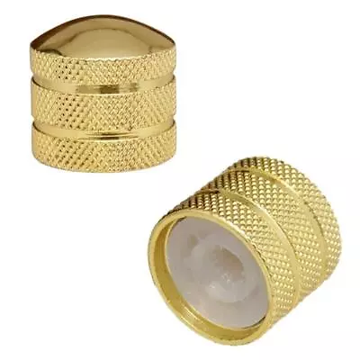 2pcs Knurled Golden Metal Volume  Control Dome Knobs Guitar Bass Parts • £6.35