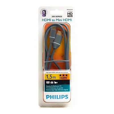 £9.99 • Buy Philips HDMI To Mini HDMI Cable 1.5m High Speed With Mini Connector 200 Series