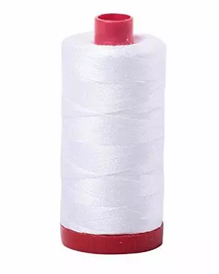 Aurifil Mako Cotton 12 Weight 2 Ply Large Spool 386 Yards 325 Meters White • $15.97