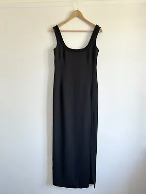 £40 • Buy After Six Ronald Joyce Black Sexy Sleeveless Evening Midi Dress With Split - 10