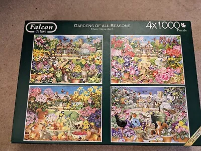 Falcon Deluxe 4 X 1000 Piece Jigsaw Puzzlea. Gardens Of All Seasons. • £10