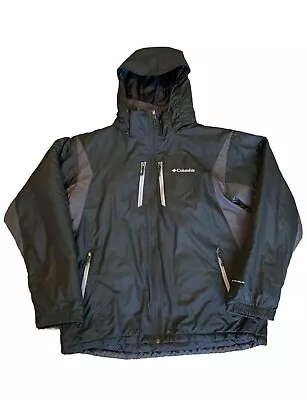Columbia Winter Jacket Waterproof Omni-Shield Insulated Coat Men's L Black Gray • $35.99