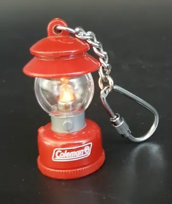 Vintage Red Coleman 2  Lantern Keychain Battery Operated Plus 2 New Batteries • $20.99