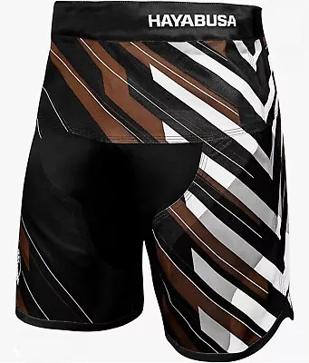 Hayabusa Metaru Charged Fighting BJJ MMA Black/Brown Grappling Muy Thai Shorts • $55