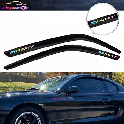 Fit For 94-04 Ford Mustang Window Visor Rain Guard Shade W/ Neo-Chrome Sport • $45.99