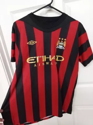 Manchester City 21 Silvia Away Soccer Jersey 2011-2012 Sz L  • $115