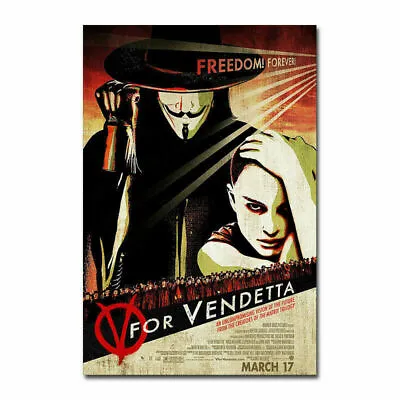 384823 V For Vendetta Classic Movie Vintage HD WALL PRINT POSTER AU • $20.85