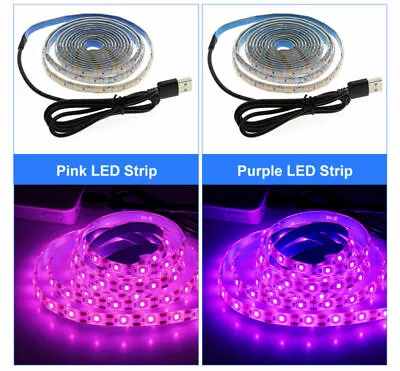 5V USB LED Strip Light 1M 2M Pink /blue / Warm White / White / RGB 2835 TV Light • $2.19