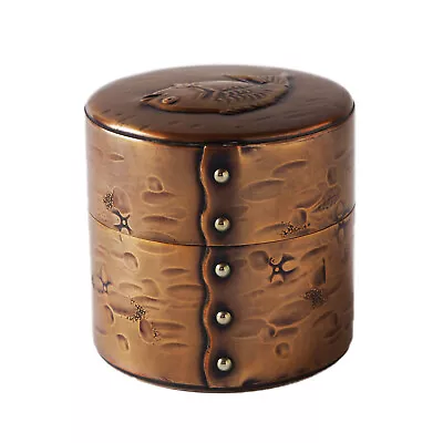 Japanese Copper Tea Caddy High Grade Tea Canister 100g / 3.5oz Happy Sea Bream • £304.10