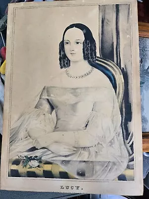 OOAK? Original C. 1850 Nathaniel Currier  Lucy  Hand-colored Lithograph • $300