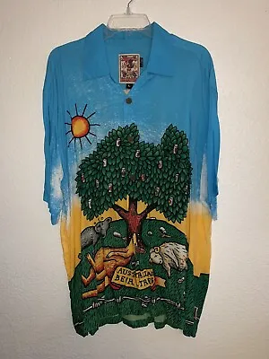 New Mens L Lg Mambo Loud Shirts Australian Beer Tree Mombassa Rayon Shirt Rare • $249.99