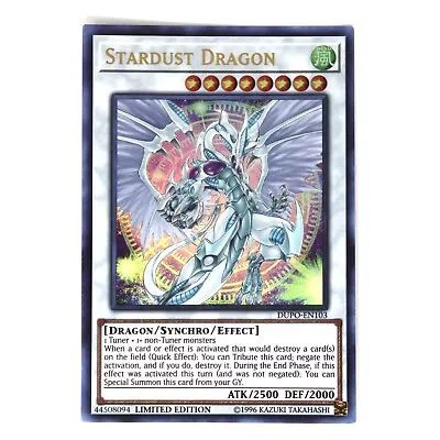 YuGiOh! Stardust Dragon (DUPO-EN103) Limited Edition - Ultra Rare - NM/M • $2.89