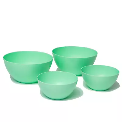 Plastic Kitchen Bowls - Set Of 4 Nesting Serving Bowls Mixing Bowls 2.6/1.05 QT • $16.90