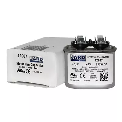 JARD MARS - Motors & Armatures 12907 7.5 MFD/370 VAC Oval Motor Run Capacitor • $9.30