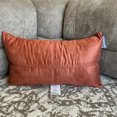 Magic Fill Down Like Luxuriously Soft Microfiber Pillow Faux Suede Baked Clay • $19