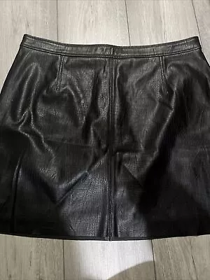 M&S Black Faux Leather Skirt Size 18 Used • £9.99