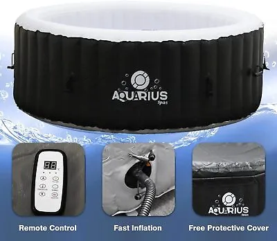 Aquarius 4-6 Person Inflatable Bubble Round Hot Tub Spa Outdoor With Cover • £259.99