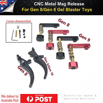 Gen 8/9/10 Toy Metal Trig CNC Metal Mag Release J8 J9-M4A1 Gel Blaster Parts • $18.95