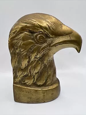 Vintage Brass 6” Eagle Bookend Doorstop Heavy 70s 80s Patina Gold READ • $44