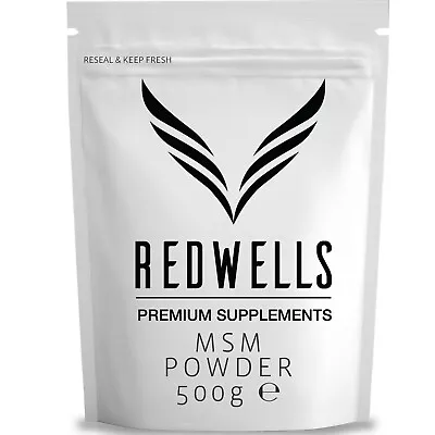 MSM Powder REDWELLS Crystalline Methyl Sulfonyl Methane GMO Free - 500g Pack • £10.95