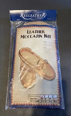 Realeather Crafts Leather Moccasin Kit DIY Leathercraft Shoes Size XS 4/5New • $19.99