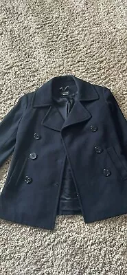 J. Crew 100% Wool Pea Coat Double Breasted Women's Size Small Black • $15