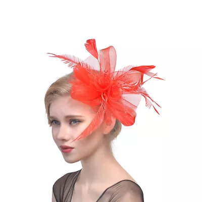 New Stylish Woman Feather Hair Fascinator On Headband Wedding Royal Ascot Races • £6.54