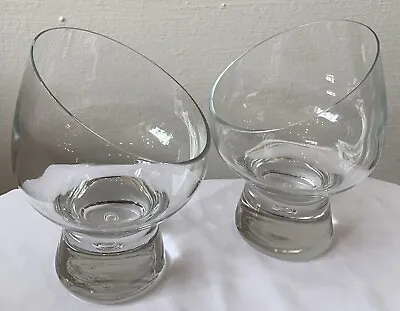 Vintage Crystal Angle Rim Brandy Glasses Snifters - Set Of 2 • $28