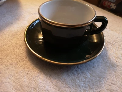 £2.99 • Buy Apilco French Porcelain Green Coffee Cup And Saucer