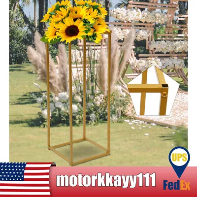 Wedding Flower Stand- Metal Vase Column Stand - Geometric Centerpiece 30x30x80cm • $16