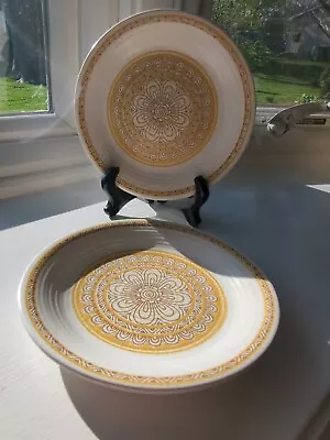 Franciscan USA Hacienda Yellow Gold Bread Salad Plate 6 7/8  MCM Set Of 2 • $12