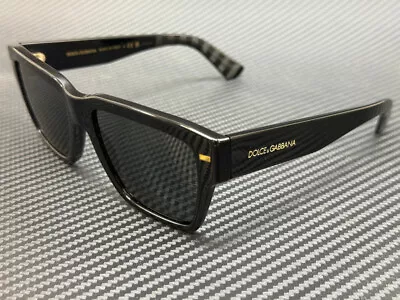 DOLCE & GABBANA DG4431 501 87 Black Dark Grey Men's 55 Mm Sunglasses • $206.55