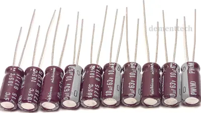 10x Nichicon PW 10uF 63V Low-ESR Impedance 105C Radial Capacitors Caps 5mm 5x11 • $2.99